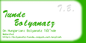 tunde bolyanatz business card